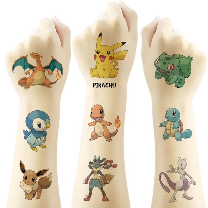 20Pcs/set Pokemon Pikachu Tattoo Stickers Cartoon Children's Temporary Tattoos Kids Girl Art Tattoos Birthday Gift 6