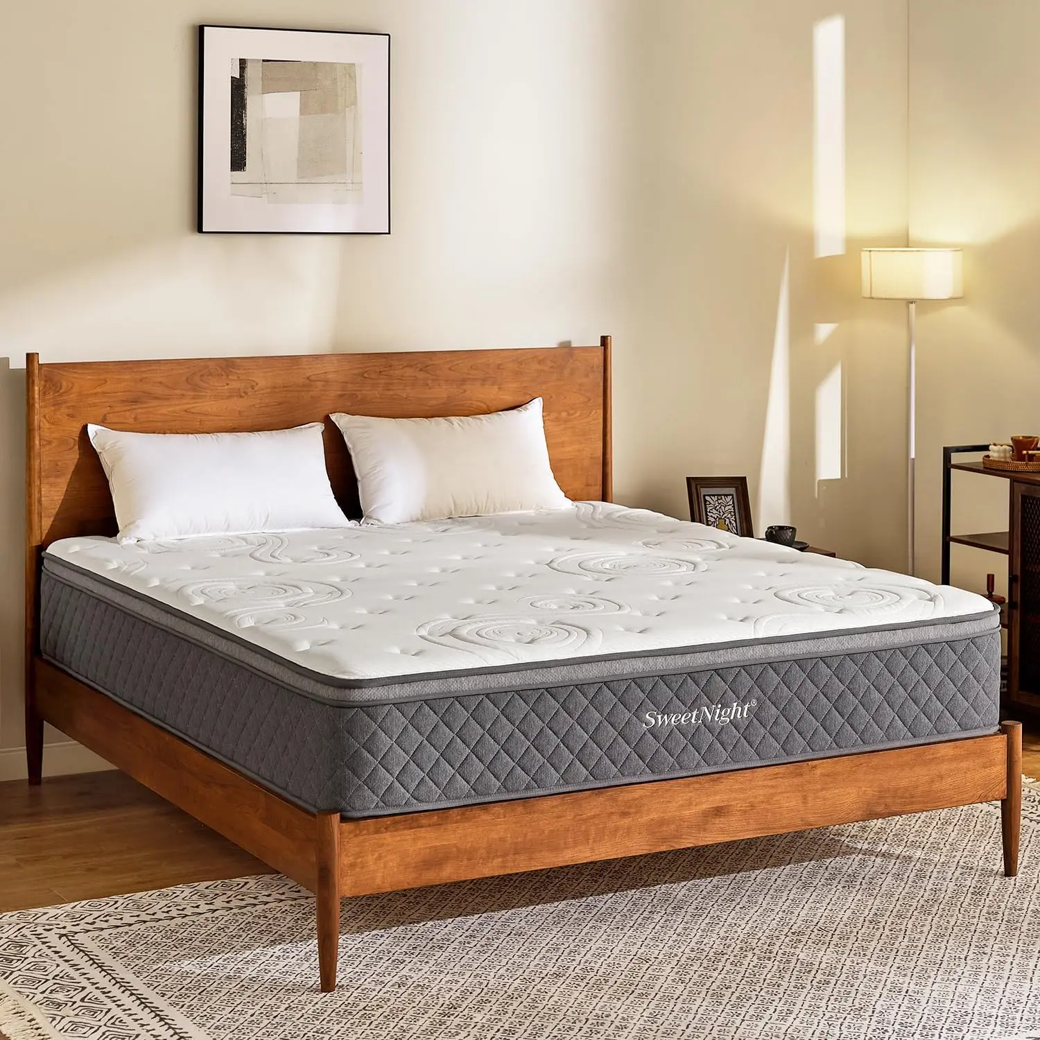 King Mattress-12 Inch King Size Hybrid Mattress, Bed Mattress with Pocketed Coils for Comfort Sleep and Balanced Support
