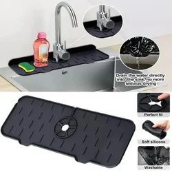 Kitchen Sink Splash Guard Silicone Faucet Handle Drip Catcher Tray Faucet Absorbent Mat Sink Protectors Kitchen Sink Mat