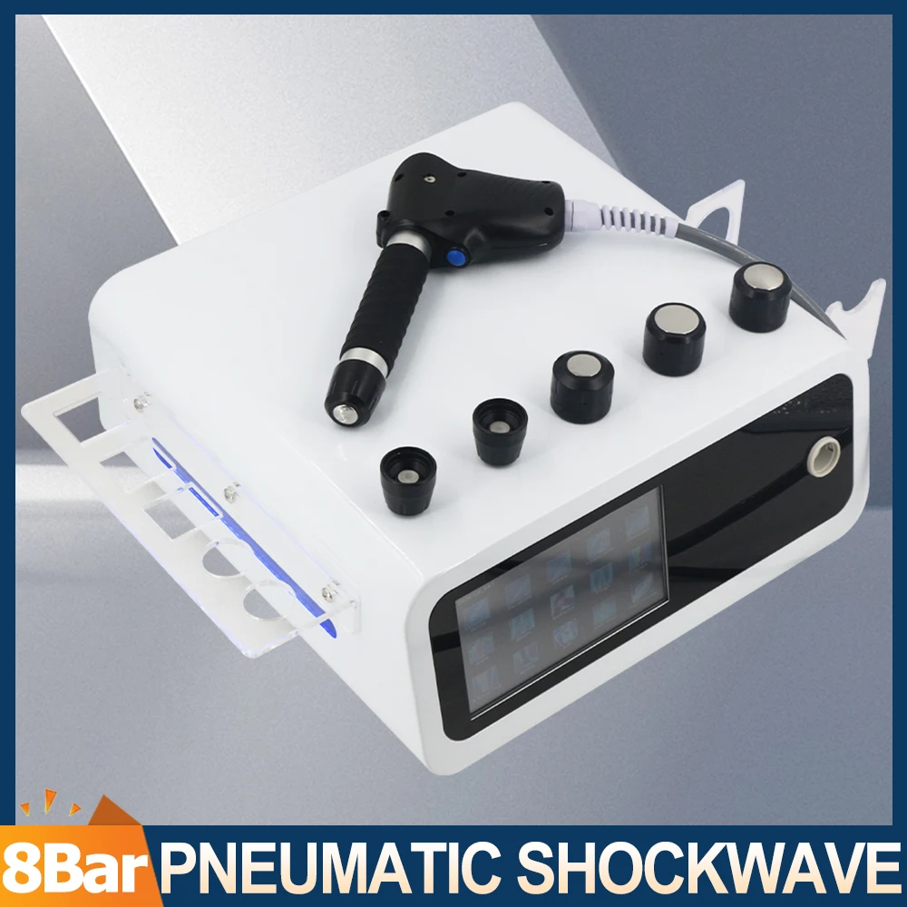 

8Bar Pneumatic Shockwave Therapy Machine Tennis Elbow Joint Pain Relief Massage Relaxation Professional Shock Wave Massager New