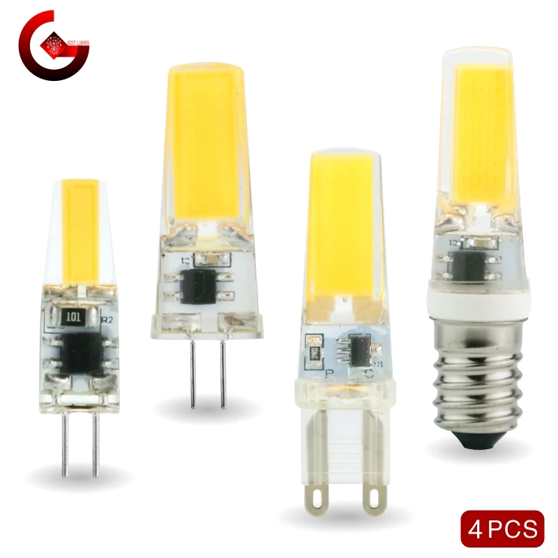 4 шт./лот G4 G9 E14 LED 3 Вт 6 лампочка AC/DC 12 В 220 Светодиодная лампа COB прожектор люстра