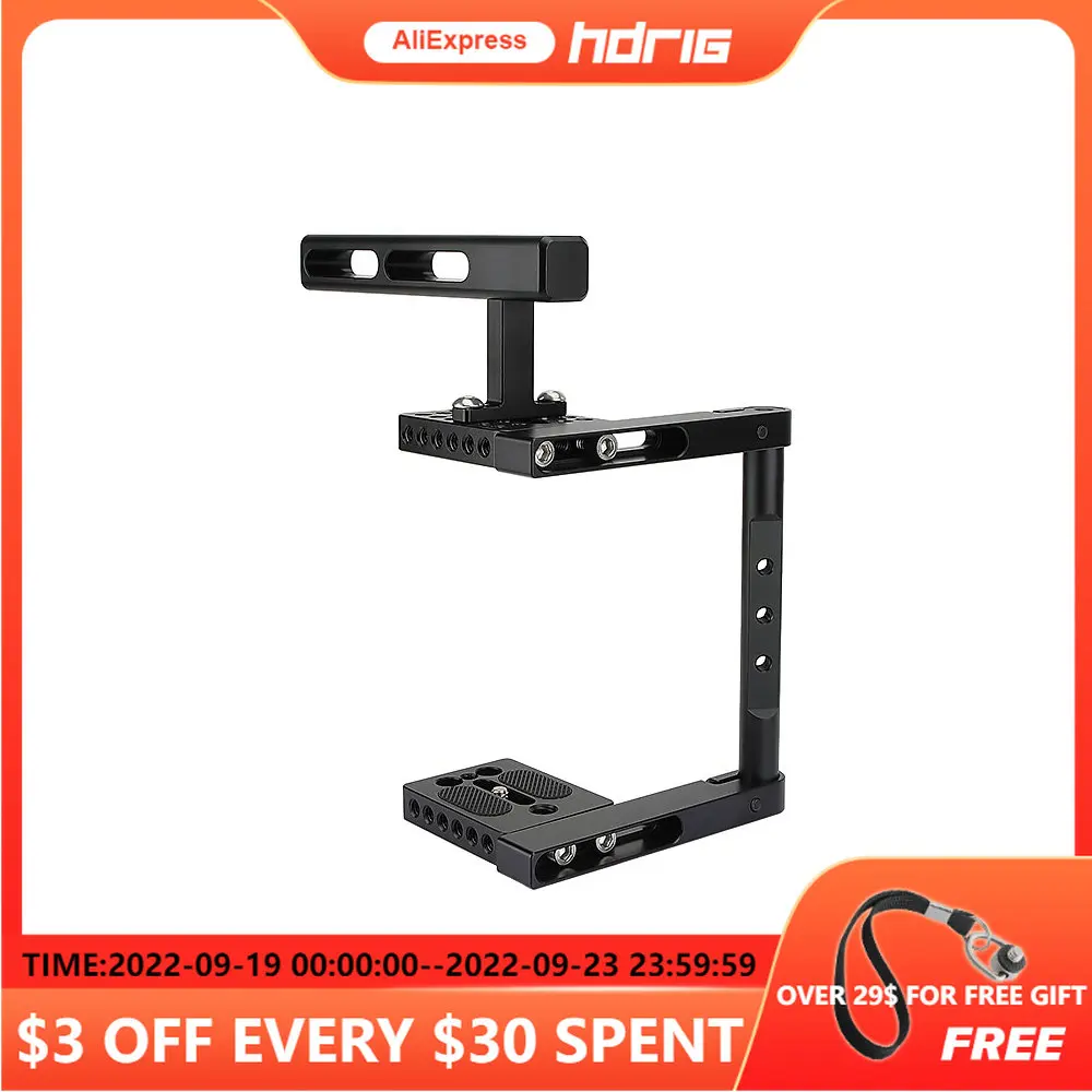 Hdrig Universal Basic Camera Cage Rig With Top Handle Grip For Canon Cameras Camcorders Camera