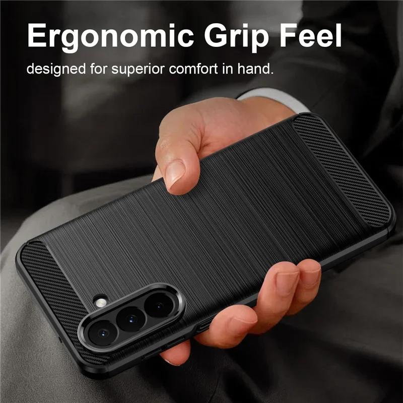 Carbon Fiber Shockproof Silicone Bumper Case - Durable Protection with Sleek Design