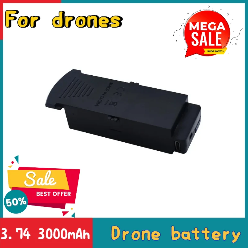 Batterie Lithium 3.7V 3000mAh Pour Drone RC S6 G6 - Pack De 3 Batteries Avec Câble 3 En 1 - Batterie De Rechange Drone