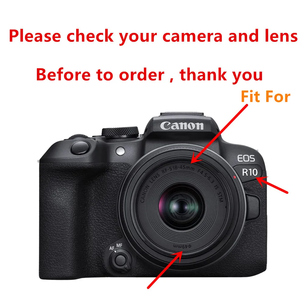 UV FLD CPL Filter Lens Hood Cap Cleaning Pen For Canon EOS R100 R50 R10 RF-S 18-45mm / M6 M50 II M5 M10 M100 M200 15-45mm Lens 2