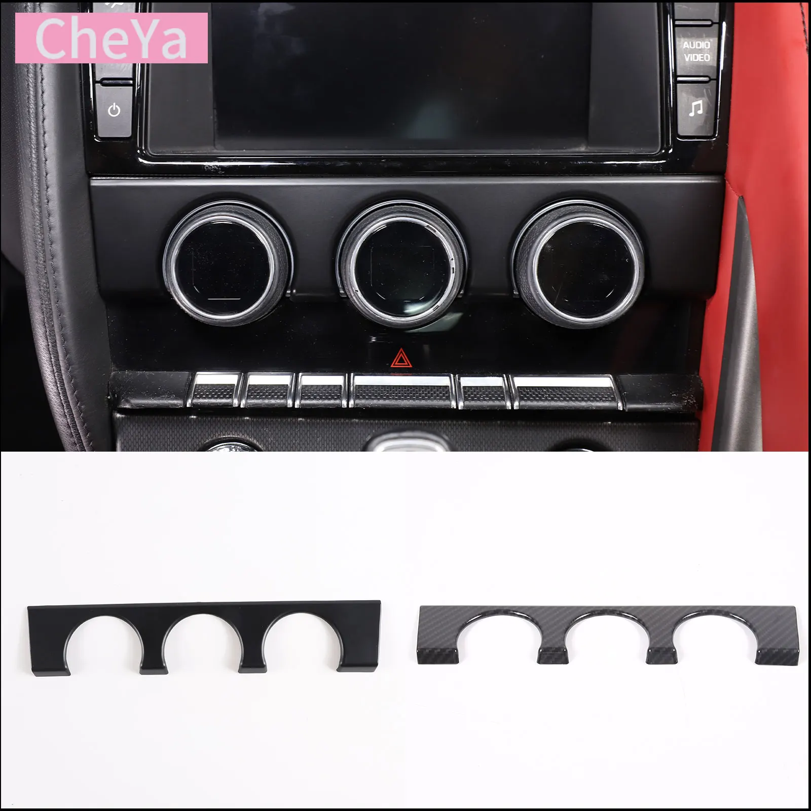 

For Jaguar F-TYPE f tpye 2013-2024 Car Central Control Air Conditioning Knob Panel Cover Sticker ABS Interior Accessories 1 Pcs