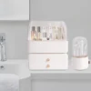 Large Makeup Organizer Make Up Cosmetics Plastic organizer box with Brush Holder Lid and Drawers 6