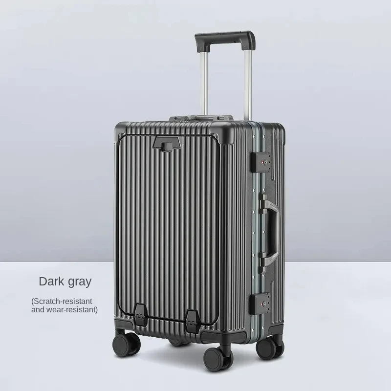 New Multi-Functional Luggage Trolley 20 Inch Universal Wheel Boarding Bag USB Front Open Side Open Computer Travel Suitcase travel bag pull bar suitcase