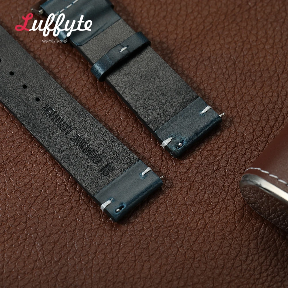 Premium Leather Watch Band with Quick Release & Butterfly Buckle - Universal Size