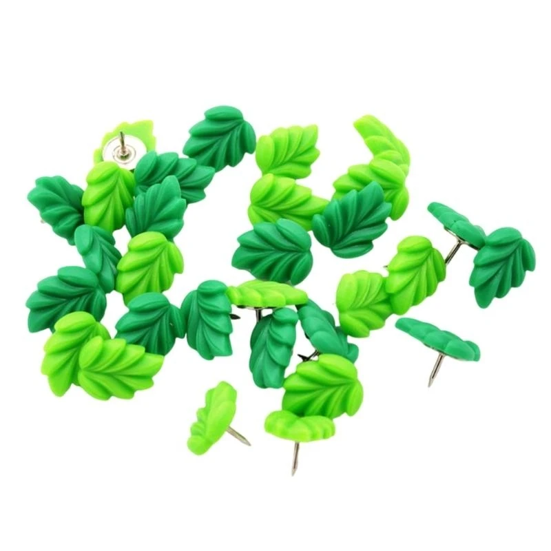 20/30/50pcs 잎 푸시 핀 장식 썸택 코르크 게시판 엄지 압정