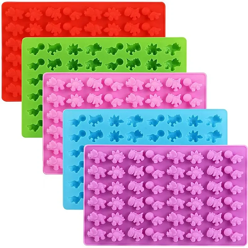 48 Little Dinosaur Silicone Cake Mold Sugar Drip Biscuit Mold Chocolate Mold Insert Candle Flip Sugar itchen Baking Tool