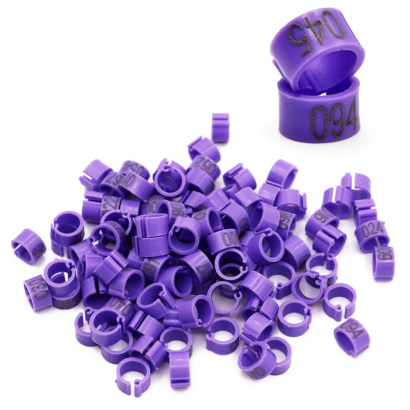 10-Color Digital Bird Training Foot Rings, 8mm Plastic ID Markers