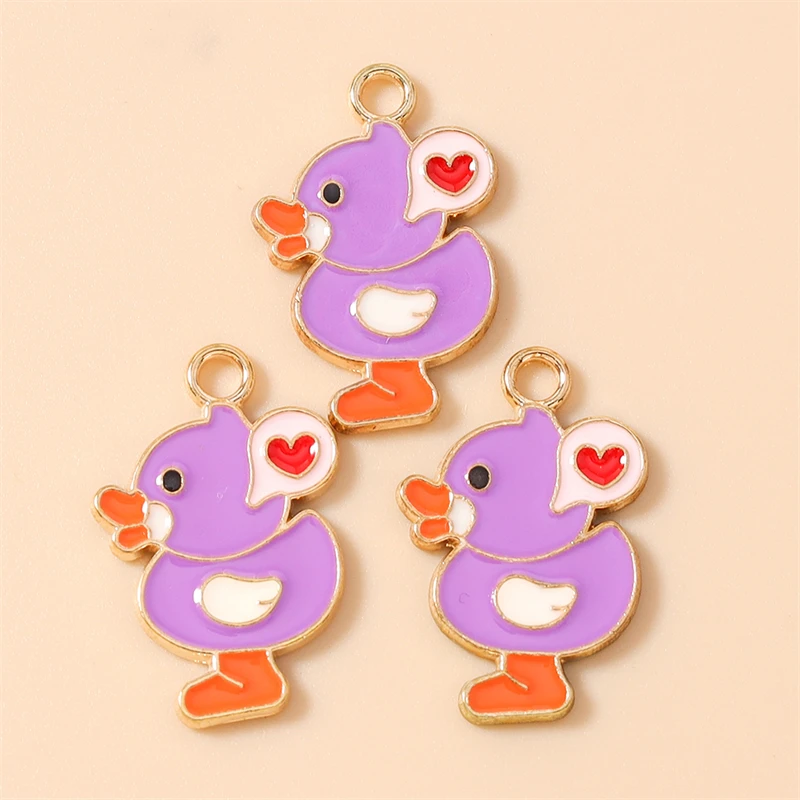 20 Stück 16 x 24 mm Cartoon-Tier-Charms, Emaille-Enten-Charms, Anhänger für Schmuckherstellung, Halsketten, Ohrringe, Armbänder, DIY-Bastelarbeiten, Geschenke – Detail 6