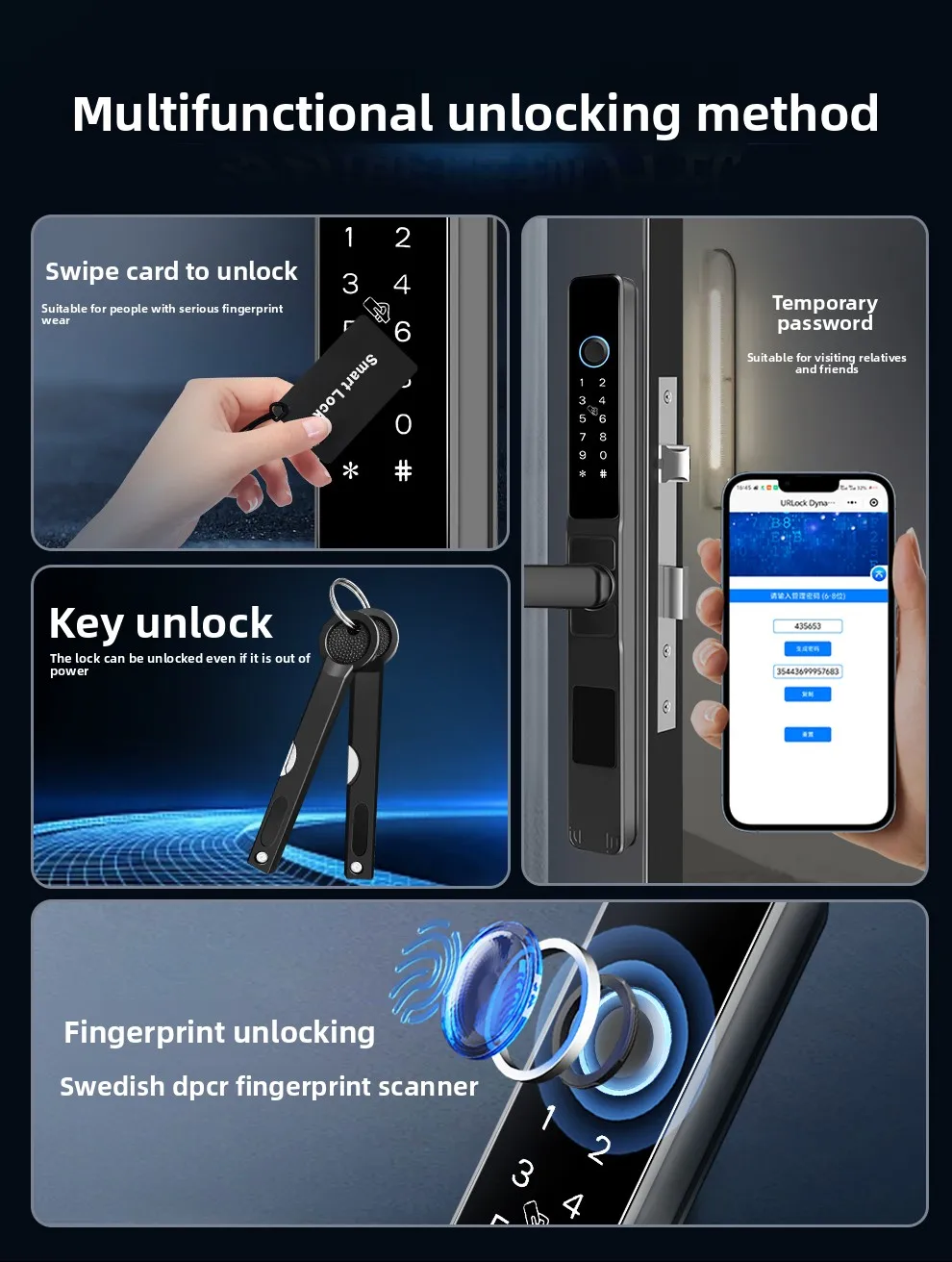 Broken Bridge Aluminum Outdoor Waterproof Intelligent Door Lock Fingerprint Lock