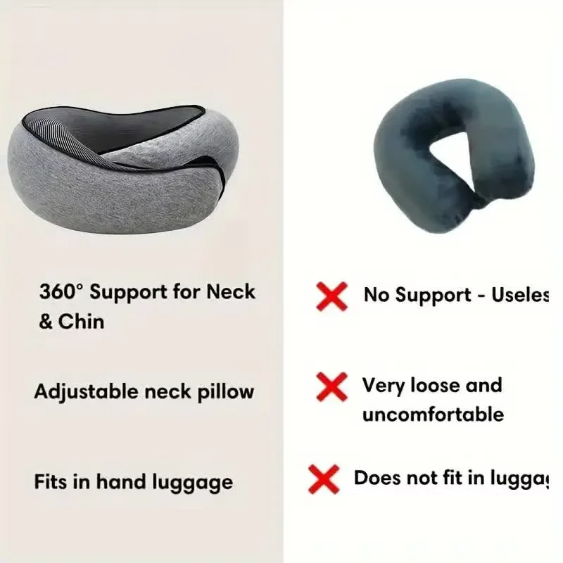 Memory Foam Travel Neck Pillow U-shaped Pillow Snail Style Travel Neck Support Portable Adjustable Soft Noon Break Sleep Pillows