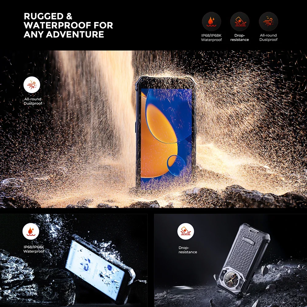 Rugged Phones FOSSiBOT F101 PRO 5.45" FHD+ Smartphone Android 13 Infrared Night Vision Camera 15GB+128GB 10600mAh Cell Phone NFC