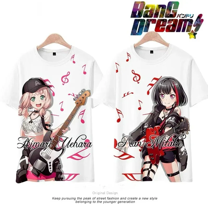 Kawaii music beautiful bang dream! 3d T-shirt fashion anime men women t-shirts tops o-neck short sleeve boys girls t-shirts