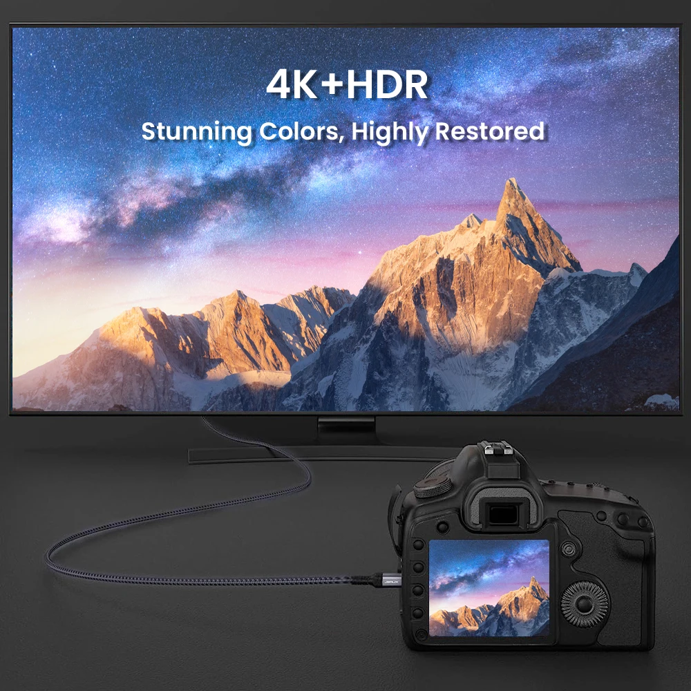 High-Speed 4K 60Hz Mini HDMI to HDMI Braided Aluminum Cable