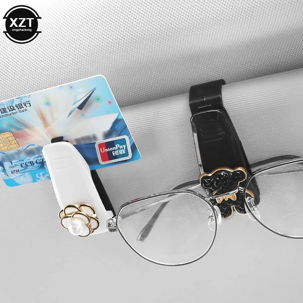 Auto glasses holder sun visor clip for sunglasses eyeglasses ticket card universal multi-function car interior parts