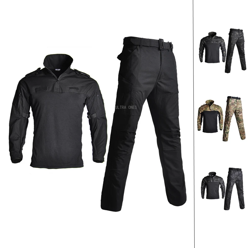 

Tactical Uniform Combat Hunting Paintball Quick Dry Camouflage Clothes CS Sports Shooting Breathable Shirt Cargo Pants Suit