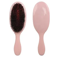 Brosse d'extension de cheveux en poils de sanglier pour Salon de coiffure, brosse démêlante, peignes, masseur de cuir chevelu, peigne antistatique 5