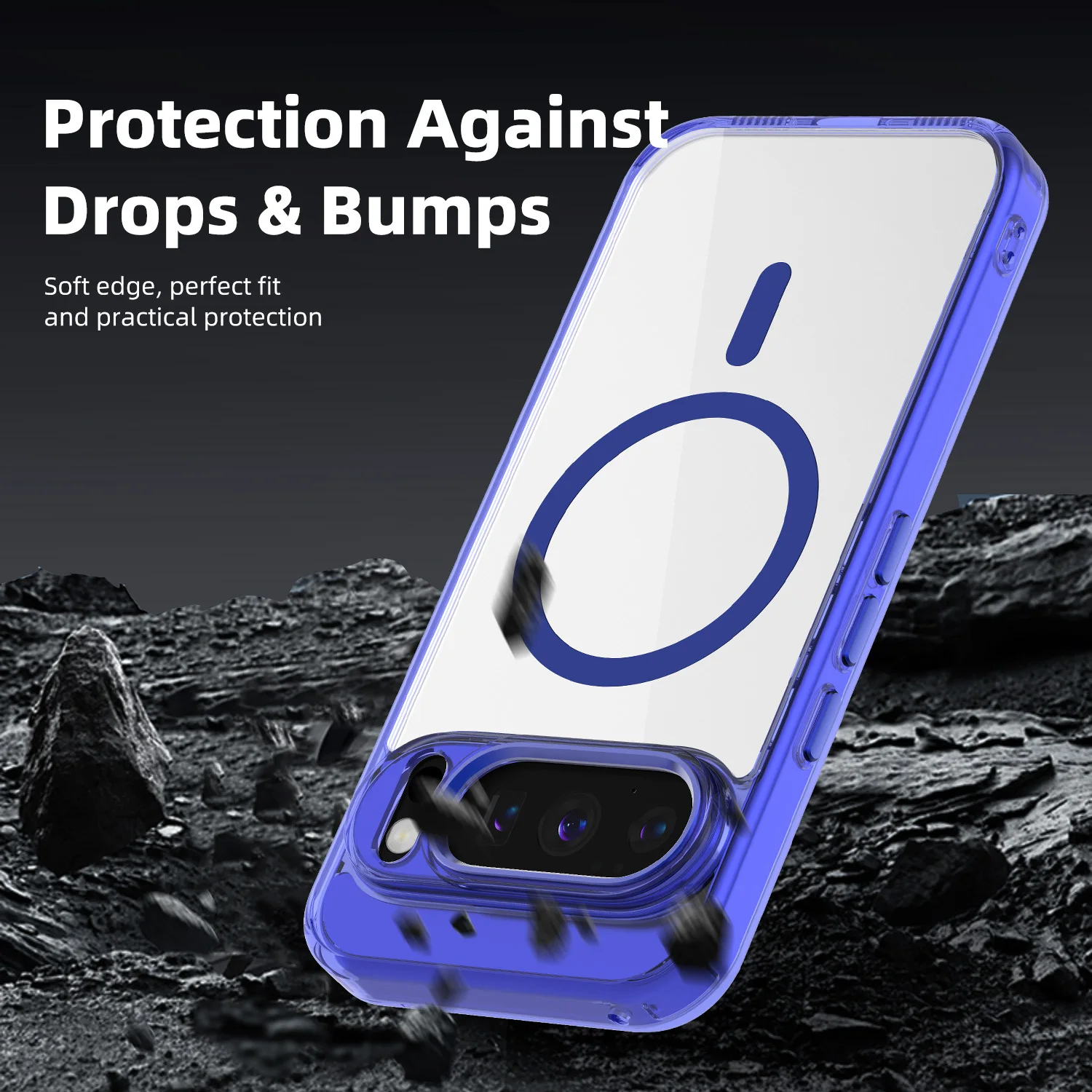 Transparent Magnetic Case with MagSafe for Wireless Charging - Metal Key Cover