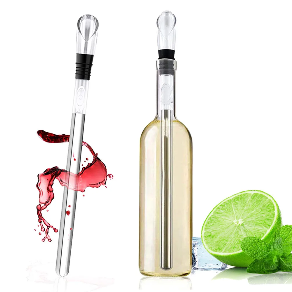 Ice Wine Chiller Stick With Wine Pourer Stainless Steel Cooling Stick