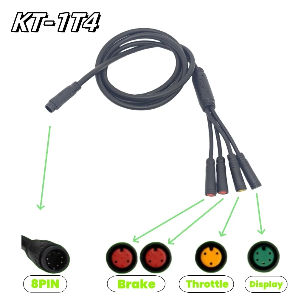 Electric Bicycle Series Motor Cable Controller Cable For KT 1T4 Ebike Display Extension Cable Cycling Connecting Line Accessory