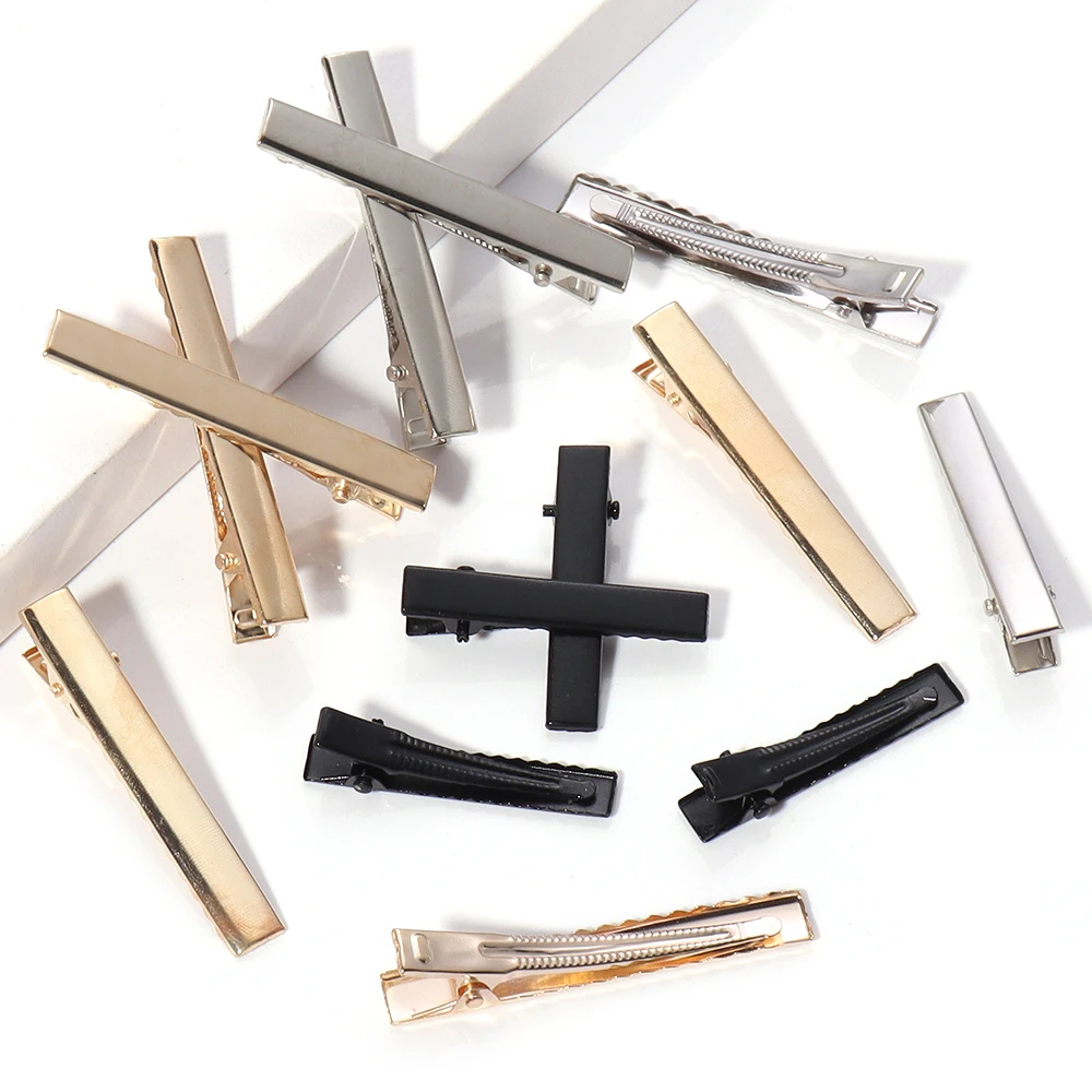 2050pcsMetalSilverHairClipMultisizeSquareHairpinToothed