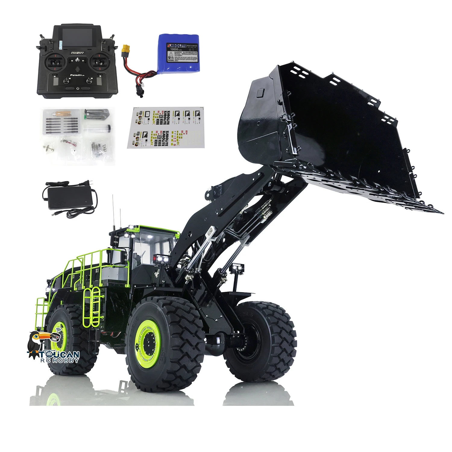 In Magazzino Huina Kabolite Aggiornato K988 1/14 Caricatore Idraulico Rc Verniciato Pl18 Lite Sistema Di Illuminazione Blocco Differenziale Rtr Motore