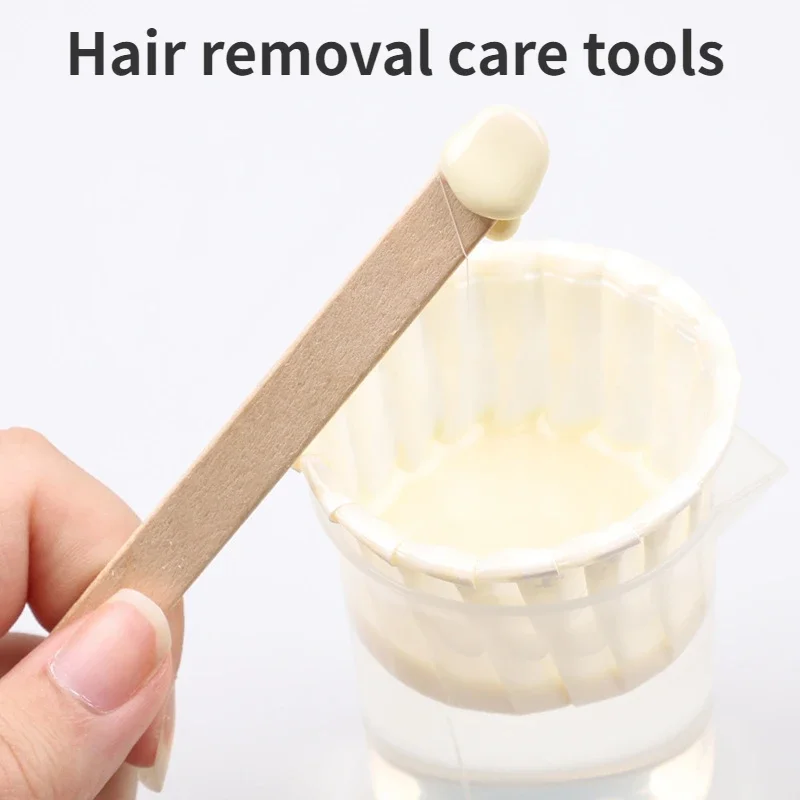 100 Pieces Disposable Wood Stick Beauty Spatulas Log Hair Removal Wax Coating and Scraping Tool Eyebrow Trimming Wooden Stick 3