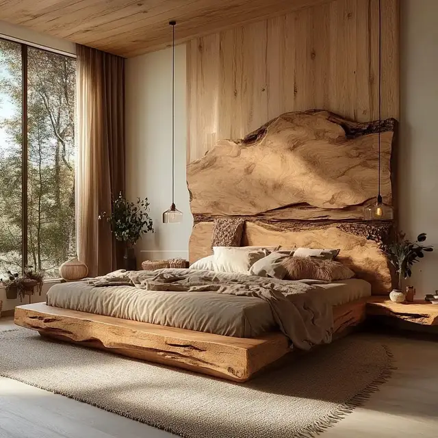Log Simple Art Furniture Master Bedroom Full Solid Wood Bed Homestay Hotel Double Bed 1 Log Simple Art Furniture Master Bedroom Full Solid Wood Bed Homestay Hotel Double Bed 1