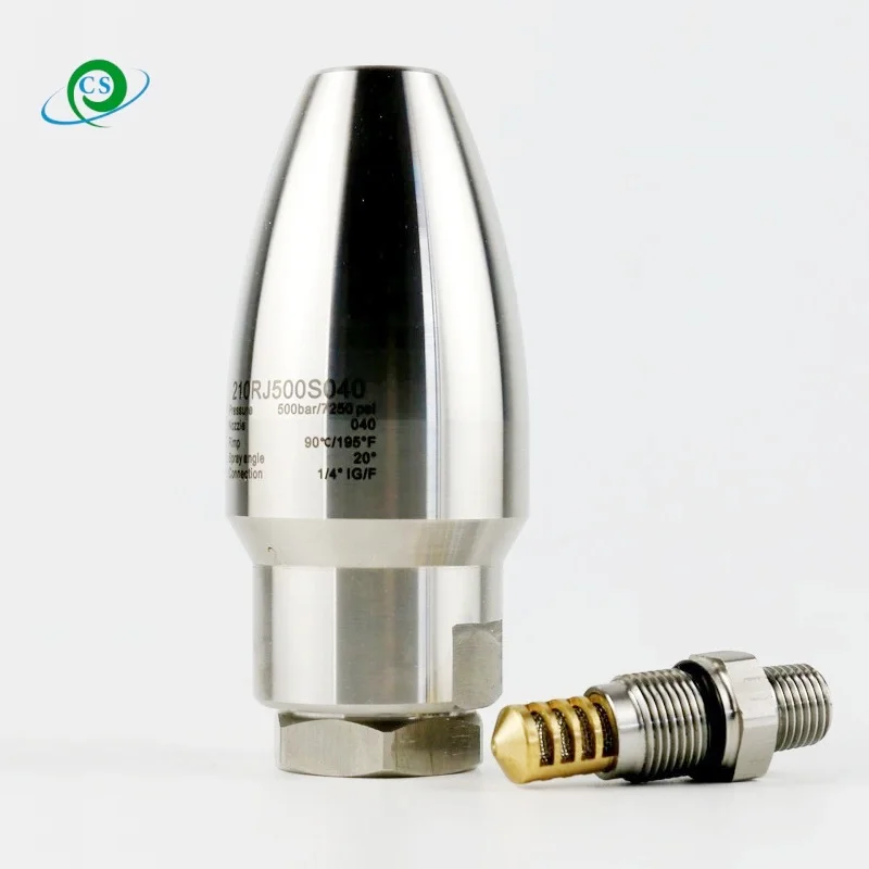 7250psi high pressure washer accessories rotating washing nozzle 500Bar Stainless Steel Ultrahigh Pressure Rotating Turbo Nozzle 5