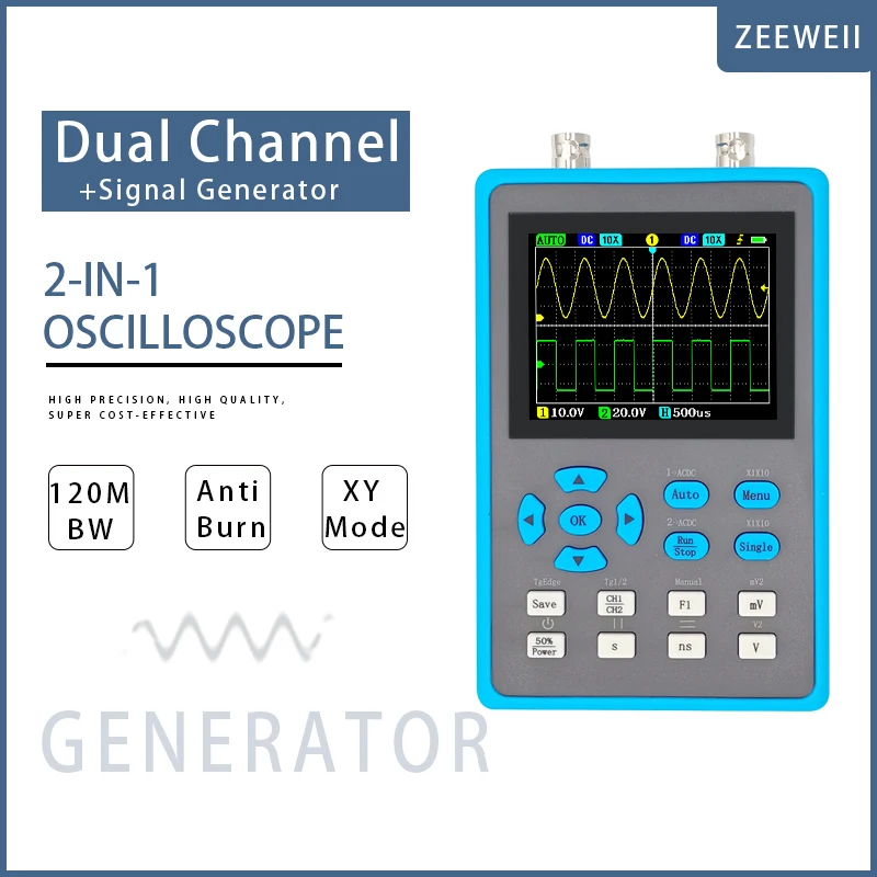 ZEEWEII DSO2512G 2.8 Inch Handheld Digital Oscilloscope 120M
