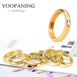 Exquisite 18K Gold - Plated Amethyst Ring for Luxurious Women's Fashion (Orange)