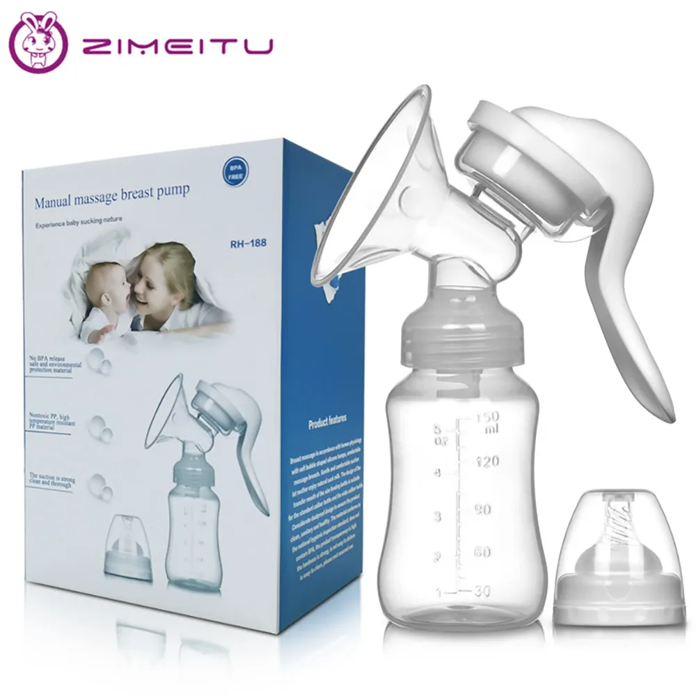 Breast Pump Baby Nipple Manual Suction Milk Pump 150ml Feeding Milk Bottles Breasts Milk Sucking Postpartum Supplies Accessories portable postpartum manual breast suction pump breast milk collector for breastfeeding mother baby feeding bottles