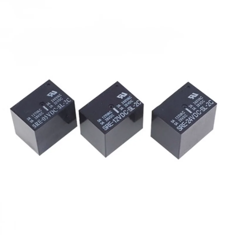 전원 릴레이 SRE-05VDC-SL-2C SRE-12VDC-SL-2C SRE-24VDC-SL-2C, 5V, 12V, 24V, 3A, 240V, 8 핀, 5 개