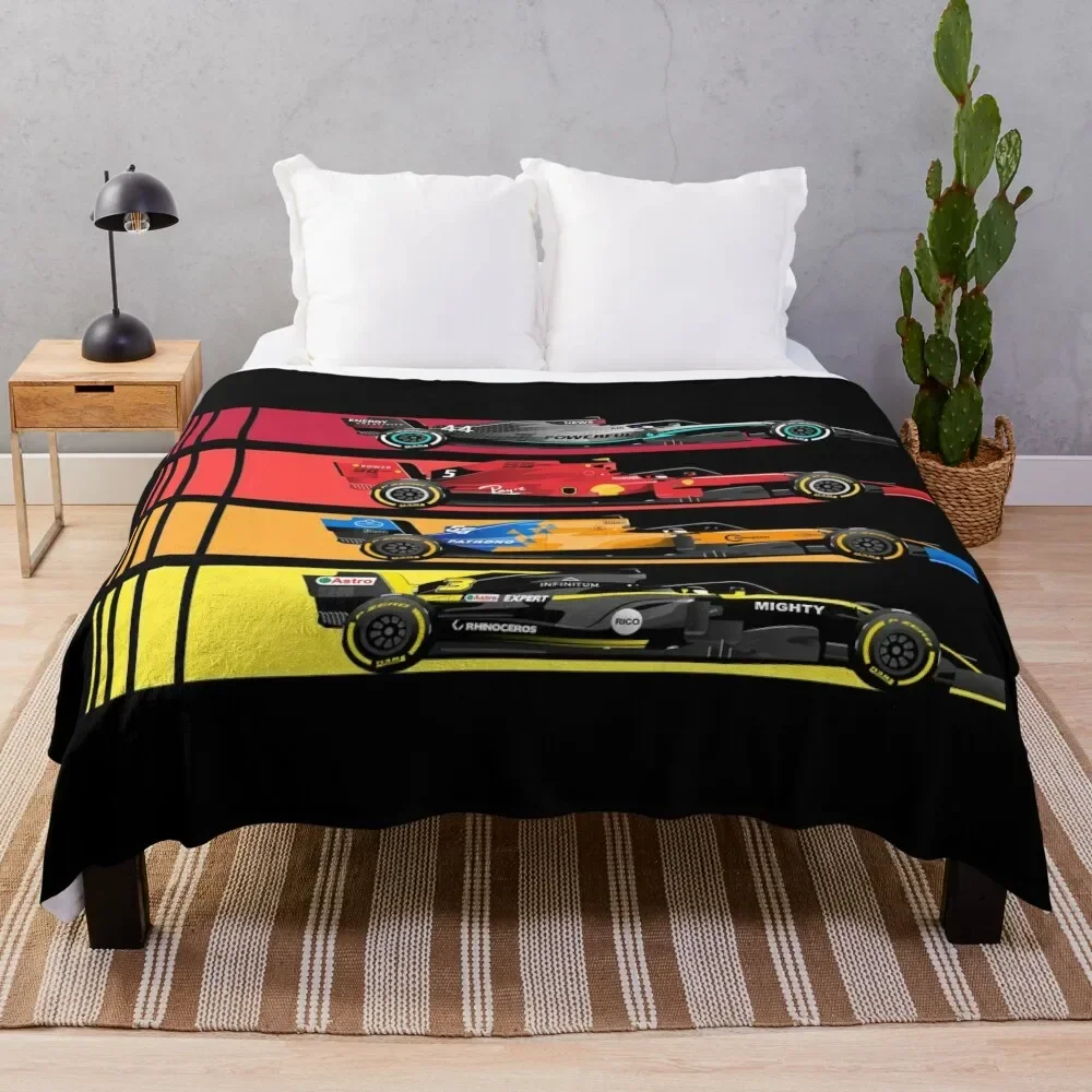 

Grand Prix Formula Cars 2023 Throw Blanket Comforter Hairy decorative Flannels Blankets
