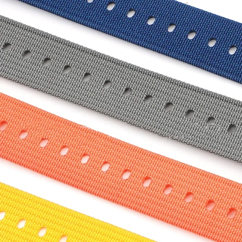 Ribbed Nylon Military-Style Watch Strap - Breathable Fabric Replacement Band