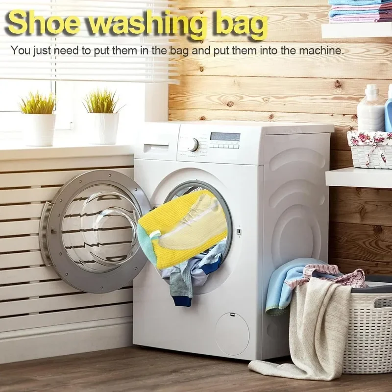 1PCS Shoe Wash Bag For Washing Machine Reusable Zipper Remove Dirt