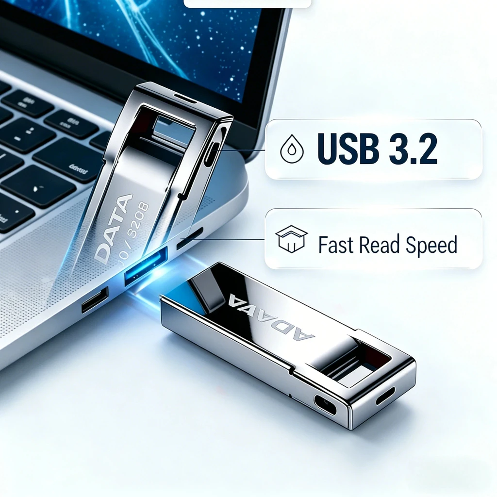 ADATA USB 3.2 Gen1 플래시 드라이브 4g 초경량 금속 100MB/s 읽기 속도 플러그 앤 플레이 메모리 스틱 노트북 PC 여행 비즈니스용