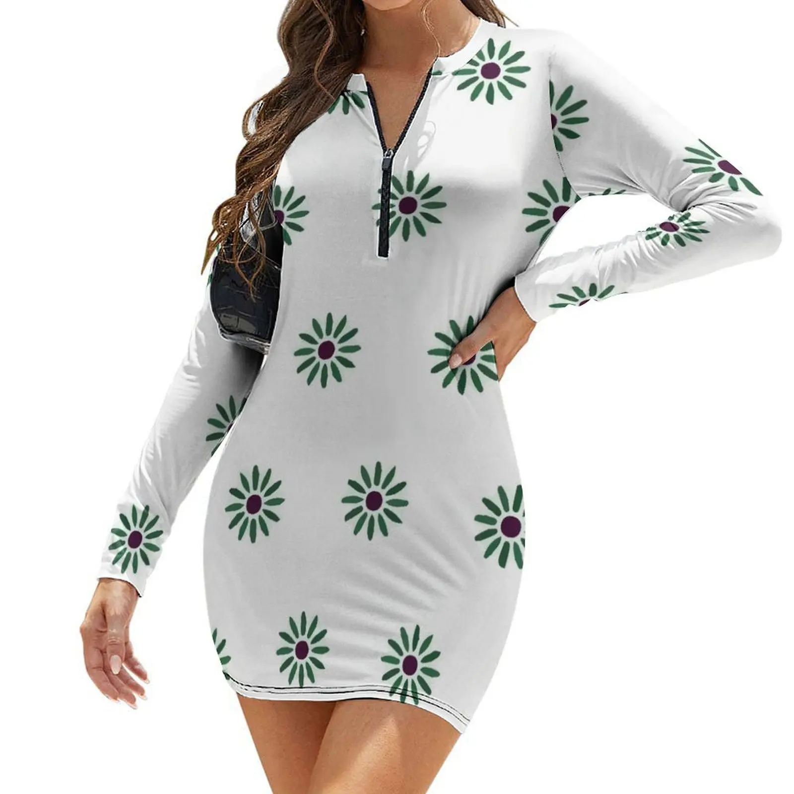 

Mansion Tightrope Girl Pattern Long-Sleeve Bodycon Dress beach dresses evening dress women luxury dress evening ladies