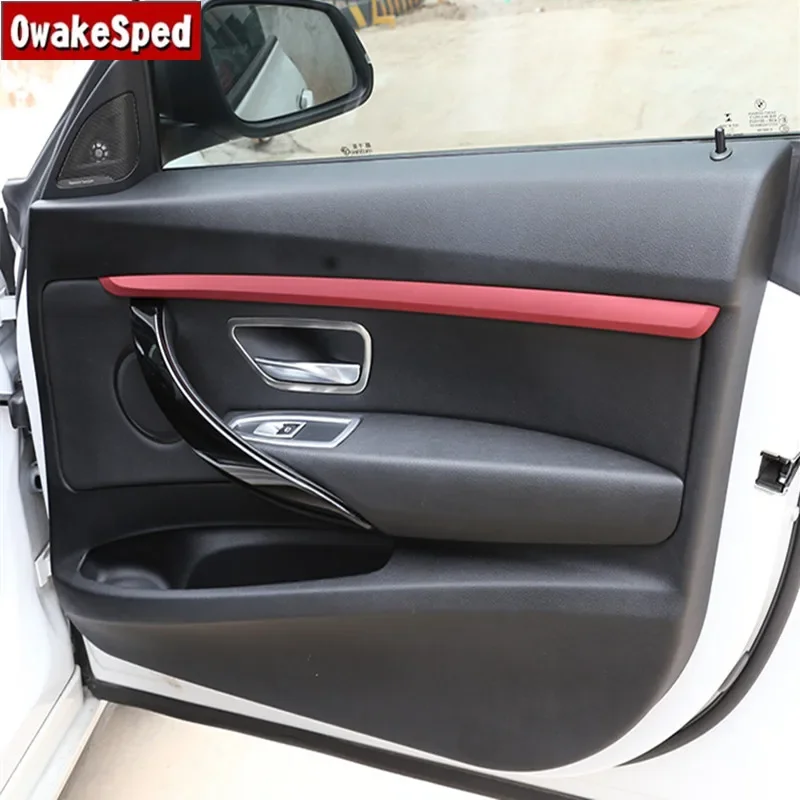 

Car Interior Door Panel Decoration Cover Stickers Trim For BMW 3 series GT F34 F30 2017-2019 Carbon Fiber Color Auto Accessories