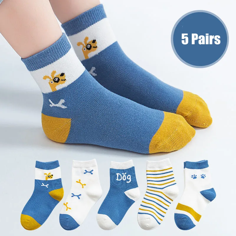 5 Paar Baby Socken Herbst Winter warme Baumwolle 1-12 Jahre Kinder Socken niedlichen Cartoon Tier Säuglings socken Baby kleidung Zubehör