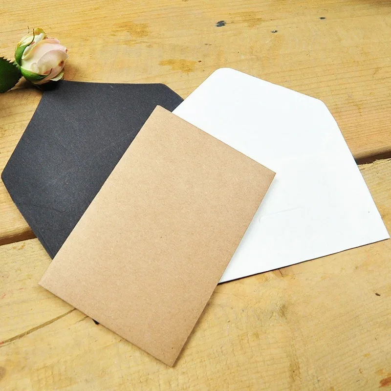 20/40PCS Window Envelopes for Letters DIY Handmade Packaging Blank Paper Retro Card Postcard Wedding Invitation Gift Envelope