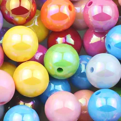 Vibrant 16mm Round UV Glitter Acrylic Beads for DIY Jewelry and Accessories (Mixed Color)