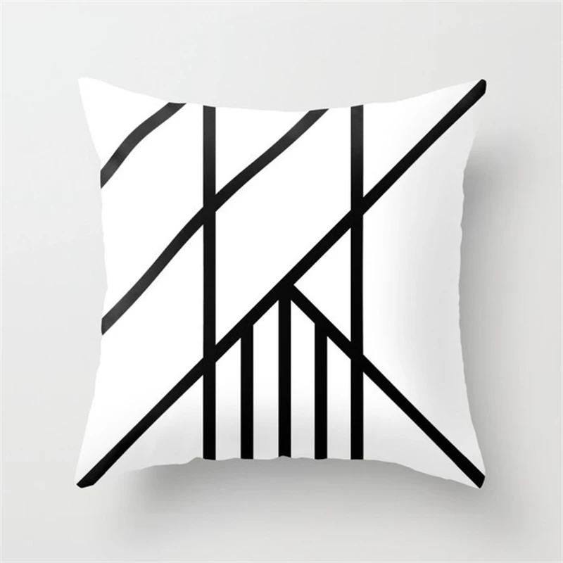 2022 Black White Geometric Creative Print Cushion Cover Sofa Decoration Pillow Cover Comfortable Simple INS Home Decor 45x45CM