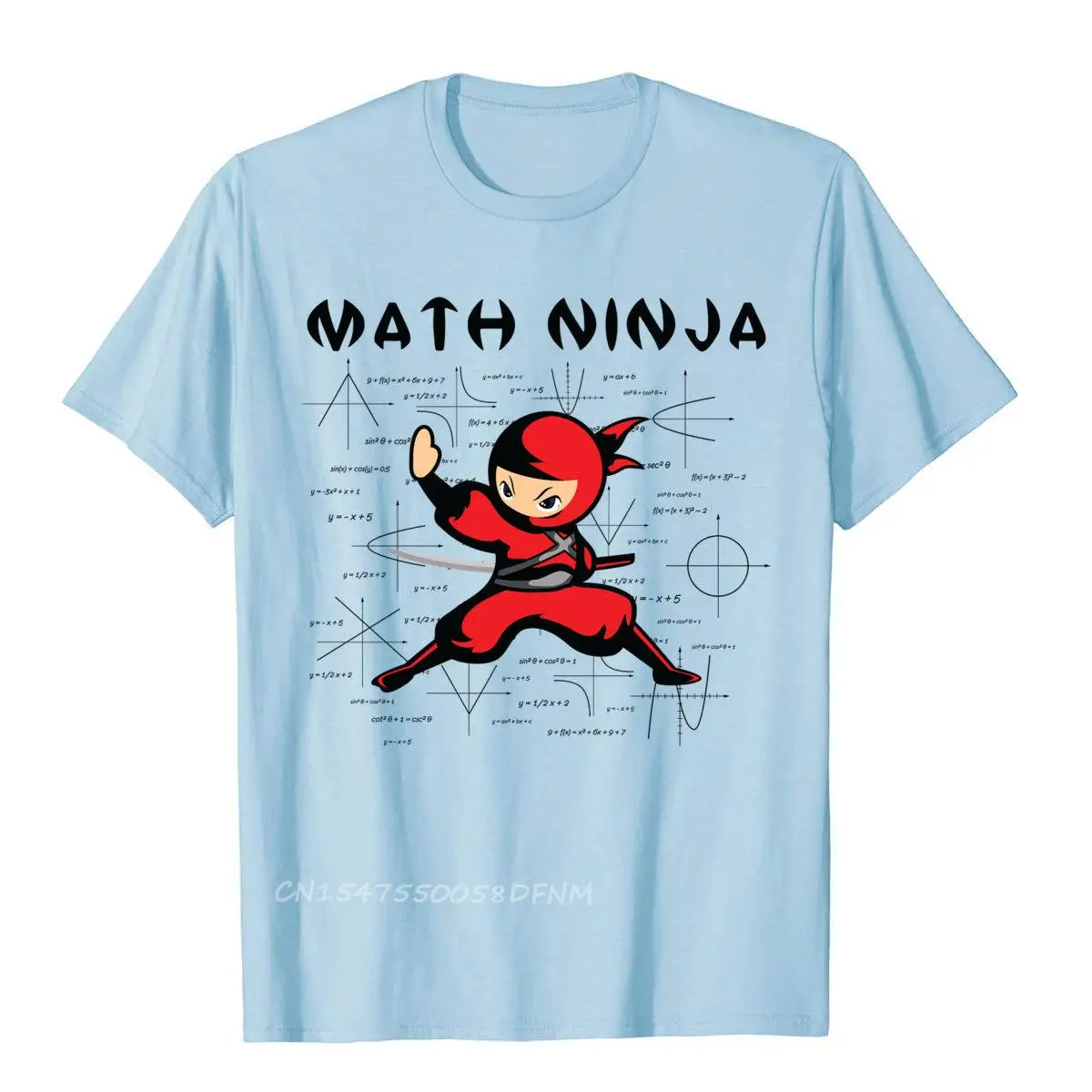

Math Ninja Mathematics Mathematician Teacher Oversized Men's T Shirts Premium Cotton Tops Tees Youthful