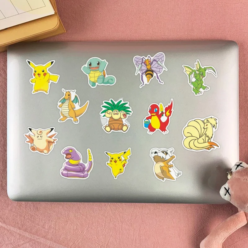 

50 Pokemon Day Cartoon Pokemon Pikachu Charmander Car Sticker Trolley Water Bottle Pokemon Doodle Sticker Children's Gift
