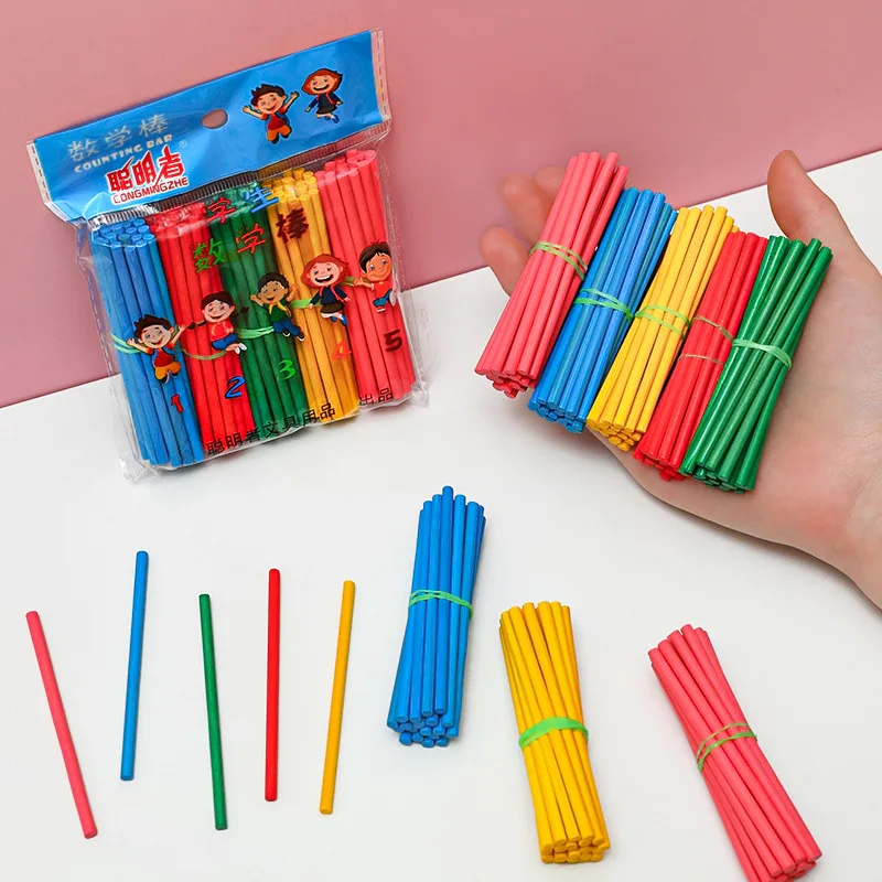 Wooden Math Teaching Toys 100Pcs/set Children Arithmetic Wooden Math Stick Teaching Aid Mathematics Calculation Enlightenment Knowledge Educational Toys